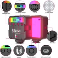 Ulanzi VL49 RGB Video Lights Mini LED Camera Light 2000mAh Rechargable LED Panel Lamp