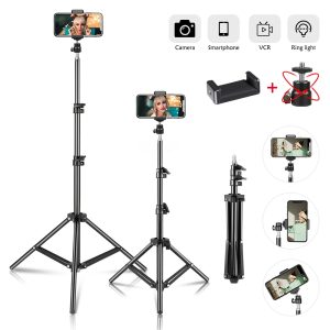 Up to 2.1M Extendable Selfie Tripod For Phone Camera Softbox Ring Light