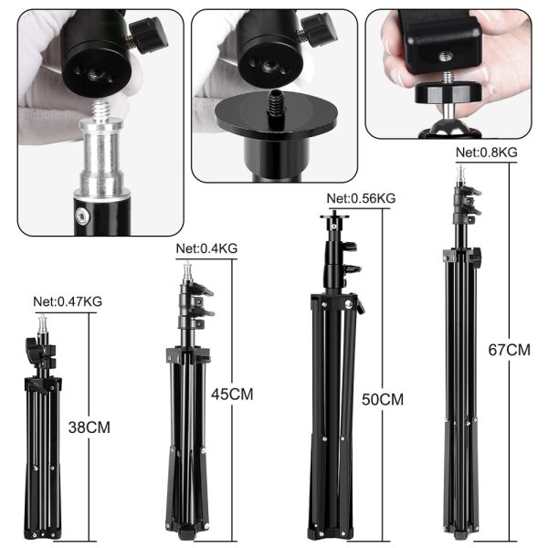 Up to 2.1M Extendable Selfie Tripod For Phone Camera Softbox Ring Light