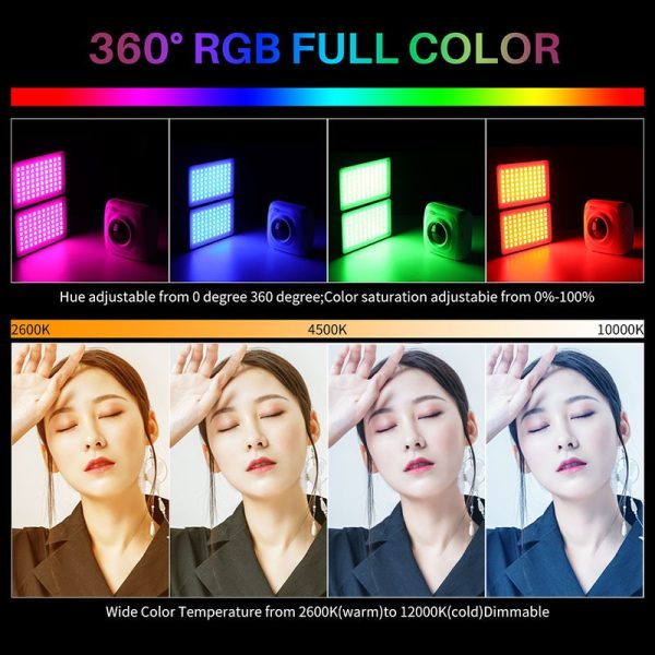 VIJIM R316 Foldable RGB LED Video Light 2600K-12000K 20W 2960 LUX DSLR Fill Light