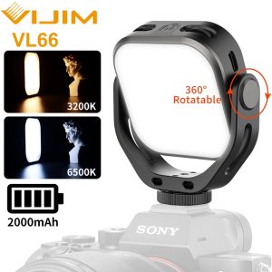 VIJIM VL66 3200k-6500k Vlog Fill Light 360° Rotatable LED Video Light Extend Cold Shoe Built-in 2000mAh Battery with Light Stand