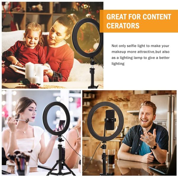 Video Youtube Fill Ring Light Lamp Live COOK 26CM Photography Lighting Phone Ringlight Tripod Stand