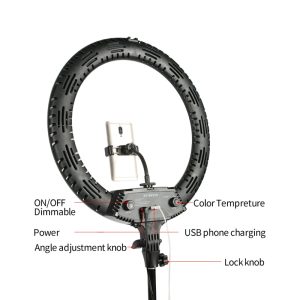 WalkingWay-18-inch-LED-Ring-Light-with-Tripod-Dimmable-Photographic-Lighting-Studio-Video-light-for-tik-1