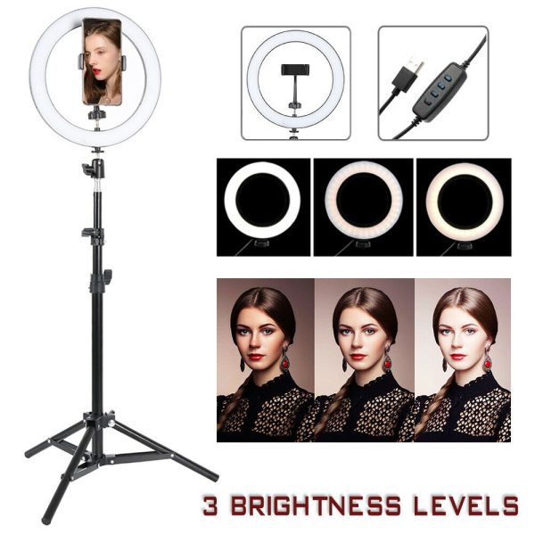 ZOMEI 10" Dimmable Selfie LED Ring Light Photographic lighting Youtube Video Live 3500-5500k