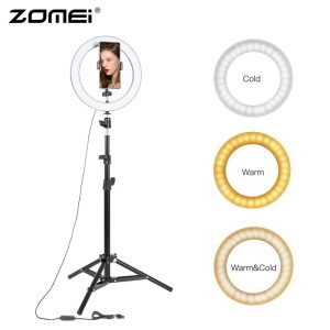 ZOMEI 10" Dimmable Selfie LED Ring Light Photographic lighting Youtube Video Live 3500-5500k