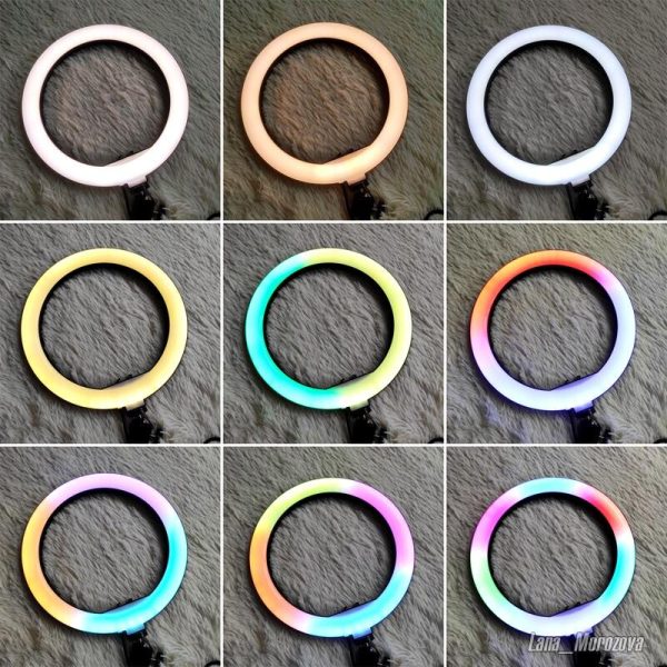 ZOMEI 10 Inches RGB LED Ring Light Lamp Selfie Light Ring Photography Lamp Ringlight with Tripod