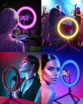 ZOMEI 10 Inches RGB LED Ring Light Lamp Selfie Light Ring Photography Lamp Ringlight with Tripod