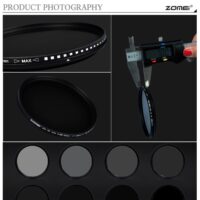 ZOMEI Glass Slim ND2-400 Neutral Density Fader Variable ND filter Adjustable 49/52/55/58/62/67/72/77/82mm