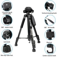 ZOMEI Q222 Camera Tripod Tripode Stative Flexible Photographic