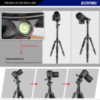 ZOMEI lightweight Portable Q666 Professional Travel Camera Tripod Monopod aluminum Ball Head compact