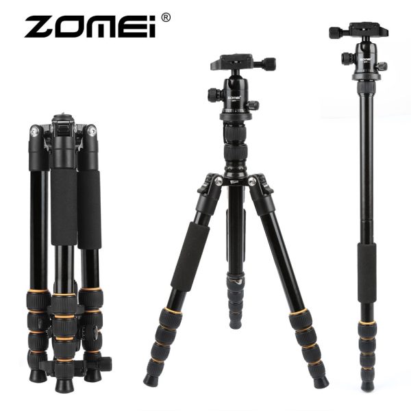 ZOMEI lightweight Portable Q666 Professional Travel Camera Tripod Monopod aluminum Ball Head compact