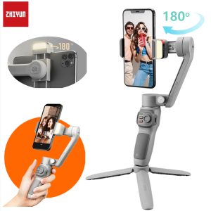 Zhiyun Smooth Q3, 3-Axis Smartphone Gimbal Stabilizer with LED Fill Light Grip Tripod