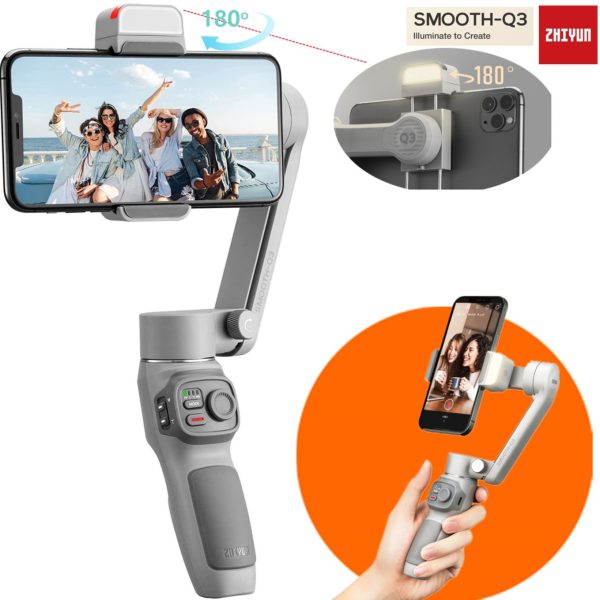 Zhiyun Smooth Q3 Combo 3-Axis Gimbal Stabilizer for Smartphone Foldable Gimbal with w/ Tripod