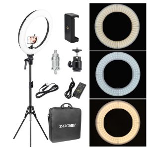 Zomei 18 inch LED Ring Light Dimmable Photographic Lighting Studio Video light 3200-5600K