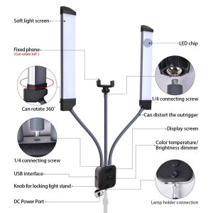 fosoto-FT-450-Multimedia-Extreme-With-Selfie-Function-Photography-Light-Led-Video-light-Lamp-Ring-With-1