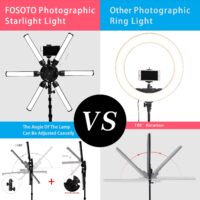 fosoto LED Star Ring Light Photography lamp 3200-5600K 60W Multimedia Extreme Lamp with tripod