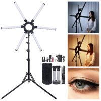 fosoto Photography LED Star Ring Light 120W Multimedia Extreme Ring Video Lamp With Tripod Stand