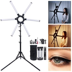 fosoto Photography LED Star Ring Light 120W Multimedia Extreme Ring Video Lamp With Tripod Stand